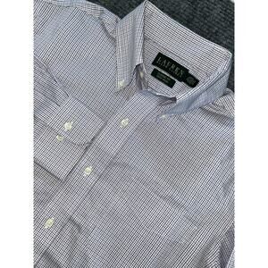 Ralph Lauren Classic Fit Y2K Purple White Plaid Dress Shirt Men's 15.5 34/35